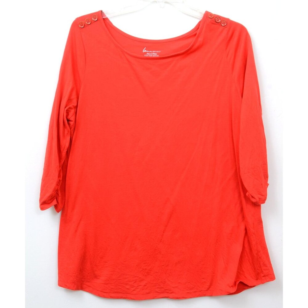 Lane Bryant PLUS Size 18/20 Cotton Modal 3/4 Sleeve Tee Shirt Vacay Nautical